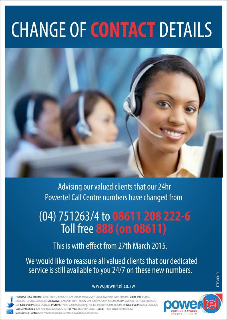 Advising of Powertel's New 24hr Call Centre Numbers